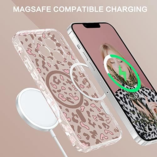 BENTOBEN iPhone 13 Pro Max Kılıf, Şeffaf Leopar Desenli Parlak Tasarım Magsafe ile Uyumlu Darbeye Dayanıklı TPU Koruyucu