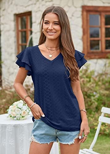 Kadın Yaz Üstleri 2023 Yeni yazlık t-Shirt Cut-Out Serin Rahat Ekleme Rahat Düz Renk T-Shirt