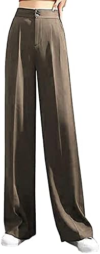 LMSXCT takım elbise pantalonları Kadınlar ıçin Sıkı Yüksek Bel Düz Bacak Pantolon Gevşek Rahat Rahat Iş Iş cepli pantolon
