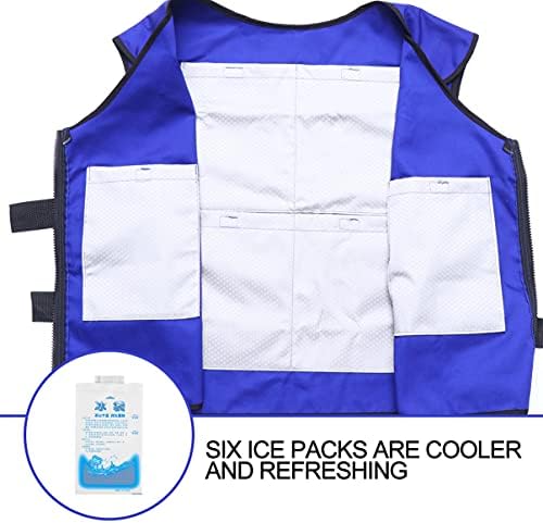 Veemoon Buz soğutma yeleği Erkekler Kadınlar için, soğutma yeleği Su Evaporatif Serin Gömlek ile 20 ADET Buz Paketleri,
