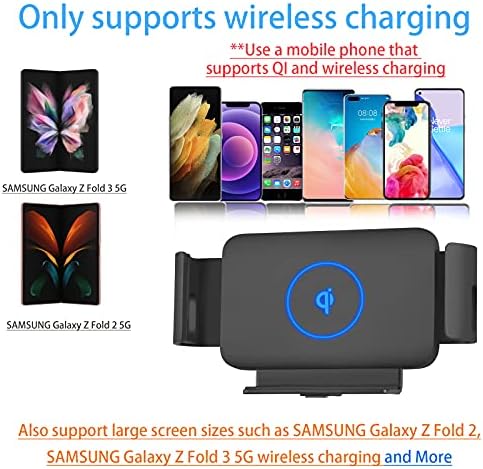 Samsung Galaxy S23 Ultra/Z Kat 4/Z Kat 3/S22 Ultra/S21 için Uyumlu Kablosuz Araç Şarj Cihazı, iPhone 14 Pro Max 13