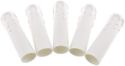 E-üstün 12 adet E12 Mumluk Tabanı Beyaz E12 Mum Soket Kapakları Gerçekçi Balmumu Boncuk 1 İnç Çap 4 İnç Uzunluk
