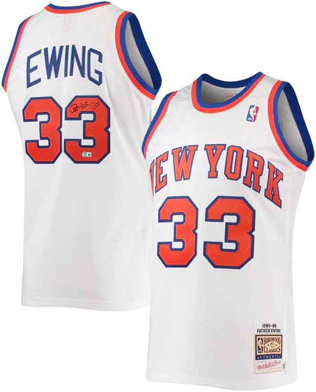 Patrick Ewing New York Knicks Resmi Lisanslı İmzalı Beyaz Forma - Beckett Kimliği Doğrulandı