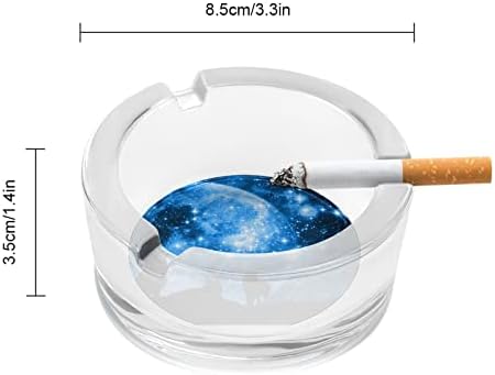 Galaxy Kurt Cam Küllük Sigara Yuvarlak kül tablası Taşınabilir Kül Tutucu Kılıf Kapalı Açık