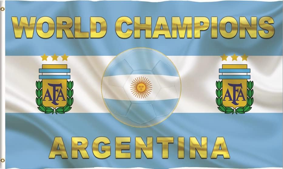 Arjantin Dünya Kupası 2022 Şampiyonlar Bayrağı Afiş Tek Taraflı Bayrak 5ft 3ft Süslemeleri Hatıra Hediye