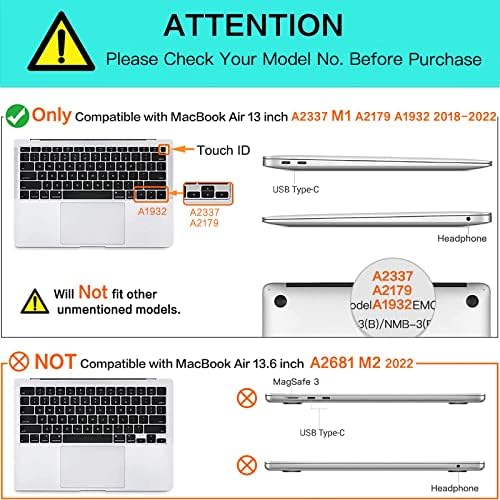 MOSISO MacBook Air 13 inç Kılıf ile Uyumlu 2022-2018 Sürüm A2337 M1 A2179 A1932, Plastik Sert Çanta ve Çok Fonksiyonlu