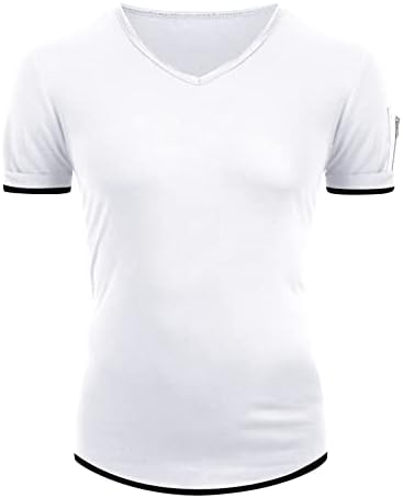 Bmısegm Yaz Erkek Elbise Gömlek Erkek Yaz Moda Rahat Düz Renk Dikiş Fermuarlı Cebi T Shirt T Shirt Paketi