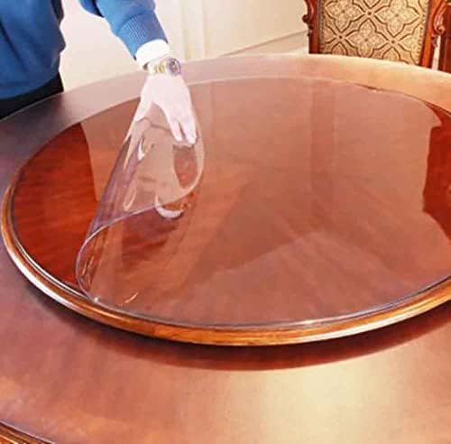 FERCLA yuvarlak şeffaf plastik masa örtüsü masa koruyucu mobilya daire kapak vinil su geçirmez PVC su ısıya dayanıklı