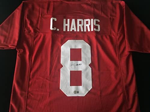 Christian Harris İmzalı İmzalı Crimson Futbol Forması Beckett COA - Beden XL-Alabama Defans Oyuncusu