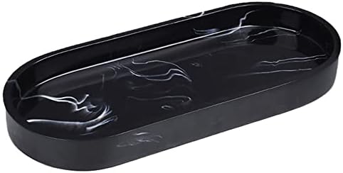 YFQHDD Otel Mermer Doku Depolama Tepsisi Banyo Tepsisi Reçine Tepsi Reçine Küvet Tepsisi (Renk: Siyah)