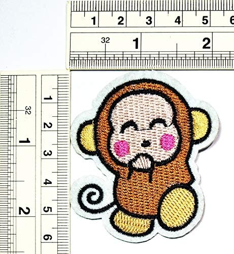 Umama Yama 3 Set Sevimli Bebek Maymun Sevimli Hayvanlar Hayvanat Bahçesi Karikatür Etiket Kumaş Maymun Demir On İşlemeli