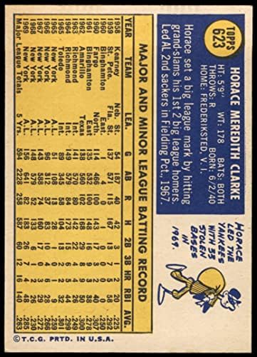 1970 Topps 623 Horace Clarke New York Yankees (Beyzbol Kartı) NM + Yankees