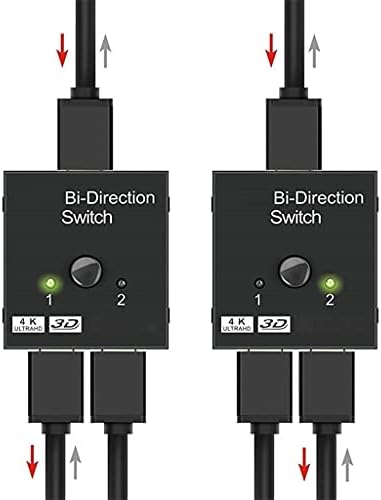 WDBBY HDMI Uyumlu Splitter 4K Anahtarı KVM Çift Yönlü 1x2 / 2x1 Switcher 2 İn1 Out PS4 / 3 TV Kutusu Adaptörü (Renk: