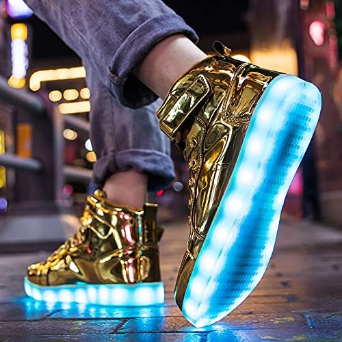 Led ışık Up Ayakkabı Yüksek top yanıp sönen dans spor ayakkabı Kadın erkek Hediye için USB şarj ile parlayan ışık