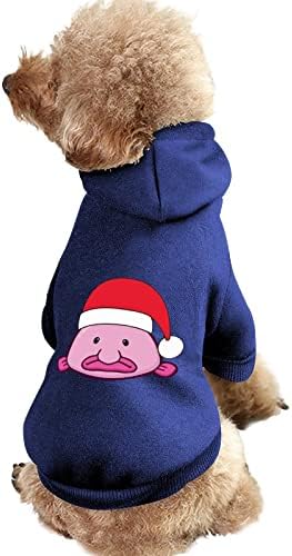Komik Santa Blobfish Tek Parça Köpek Kostüm Pet Takım Elbise Şapka ile evcil hayvan aksesuarları Köpek ve Kedi için