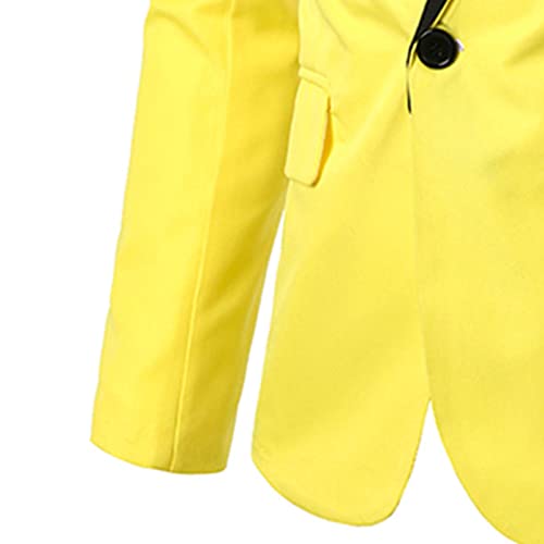 Maiyifu-GJ erkek Casual Slim Fit Spor Ceket Katı Bir Düğme Çentikli Yaka Takım Elbise Ceket Hafif Günlük Smokin Blazer