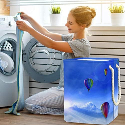 Unicey Mavi Gökyüzü Renkli Sıcak Hava Balonu çamaşır sepeti Su Geçirmez Kirli Giysiler çamaşır sepeti Katlanabilir