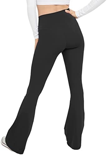 LAYOGAS Bayan Casual Bootleg Yoga Pantolon V Crossover Yüksek Belli Dantelli Flare egzersiz pantolonları Tayt