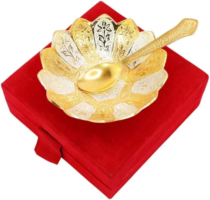 ASALET Kase kaşık seti Altın ve Gümüş Kaplama Tatlı Kuru Meyve Servis Setleri Noel süslemeleri Hediyeler için Diwali