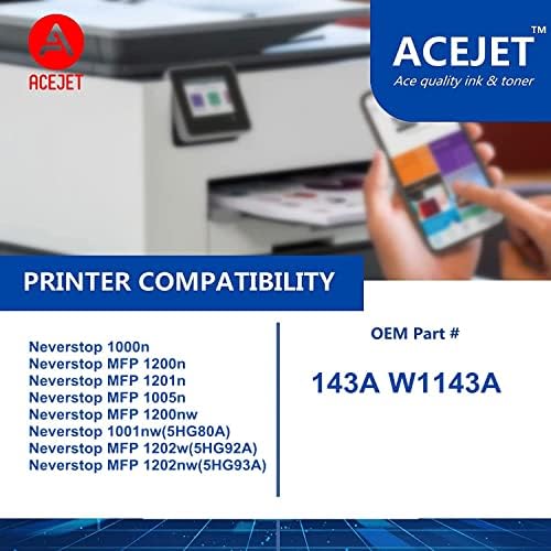 ACEJET 143A/W1143A 143A / W1143A için Uyumlu Toner Kartuşunun Değiştirilmesi Neverstop 1001nw 1000n MFP için Toner