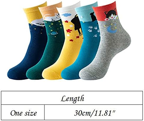 Bayan Hayvan Temalı Çorap Beş Çift Set Günlük Çorap Sevimli Çorap Kalın Çorap Kadınlar için