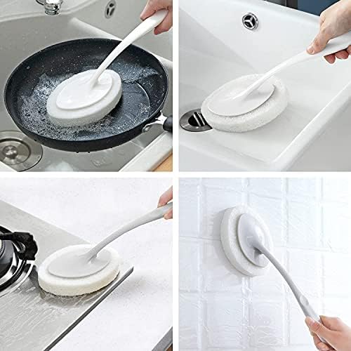 RHCPATXEO Temizleme Fırçası 2 Yedek Fırça Başkanları tuvalet Lavabo Temizleme Fırçası ve Yer Karosu Fırçası (Beyaz)