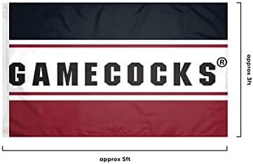 FOCO NCAA Güney Carolina Gamecocks Unisex Çift Taraflı 3' x 5 'Takım Logosu Yatay Bayrak, Yatay 3' x 5', Bir Boyut
