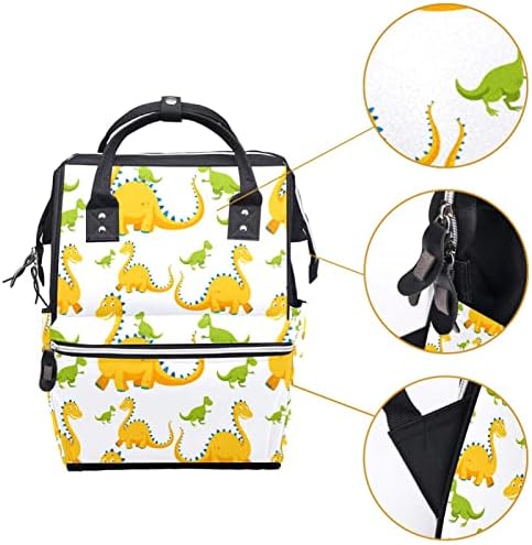 Sevimli Karikatür Sarı ve Yeşil Dinozorlar Desen bebek bezi çantası Sırt Çantası Bebek Bezi Değiştirme Çantaları Çok