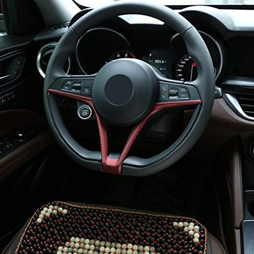 LLKUANG Karbon Fiber Stil direksiyon Dekorasyon Şerit Trim Alfa Romeo Giulia ve Stelvio için 2015-2018 2019 (spor