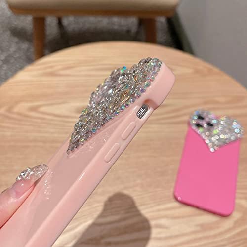 ENYTDMO Sevimli iPhone 12 Pro Max Durumda 3D Glitter Sparkle Bling Durumda Kadınlar Kızlar için, Pretty Rhinestone