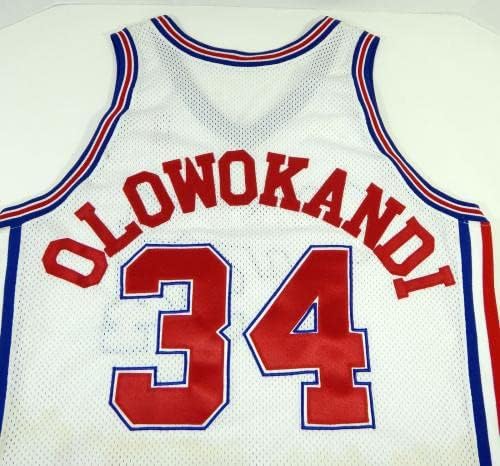 1999-00 Los Angeles Clippers Michael Olowokandi 34. Maç Yayınlandı Beyaz Forma 556-NBA Maçı Kullanıldı