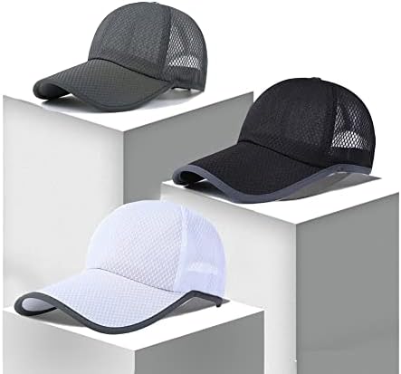 Güneş şapkası Erkekler Kadınlar için beyzbol şapkası Baba Şapka Ayarlanabilir Açık Spor Kap Nefes Çabuk Kuruyan (Siyah
