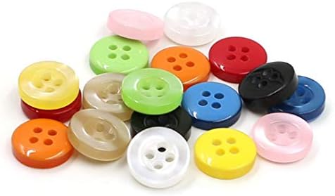WaNana 50 Adet Renkli Geniş Kenarlı Reçine Düğme El Dikiş DIY Sedefli Düğme Değiştirme Düğmesi Gömlek Pamuk Ceketler