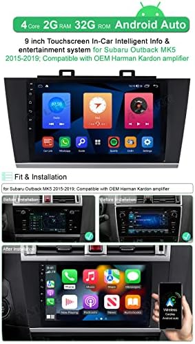 Subaru Outback MK5 2015-2019 için ASURE 9 inç araba Stereo radyo yükseltme,Kablosuz Carplay,Android Auto,SWC, 1280x720