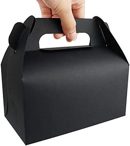 GUİFİER 25 Paket Siyah Tedavi Kutuları Üçgen Kutular Parti Favor Kutuları Goodie Hediye Kutuları Doğum Günü Duşu Kutlamaları
