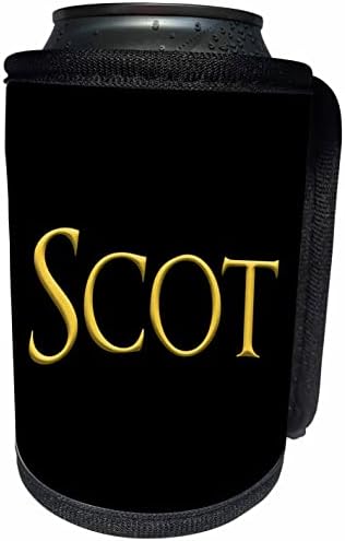 ABD'de 3dRose İskoç çekici erkek ismi. Siyah üzerine sarı. - Şişe Sargısını Soğutabilir (cc_351383_1)