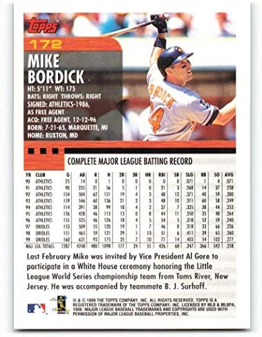 2000 Topps 172 Mike Bordick NM-MT Baltimore Orioles Beyzbol