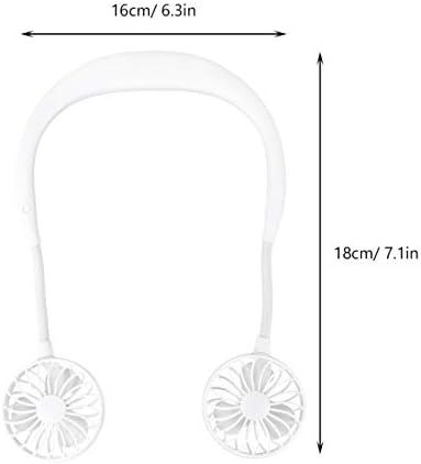 Kisangel 1 Adet Taşınabilir Boyun Fanı USB Boyun Bandı Fan Şarj Edilebilir Boyun Fanı Ofis Açık Kamp için (Beyaz)