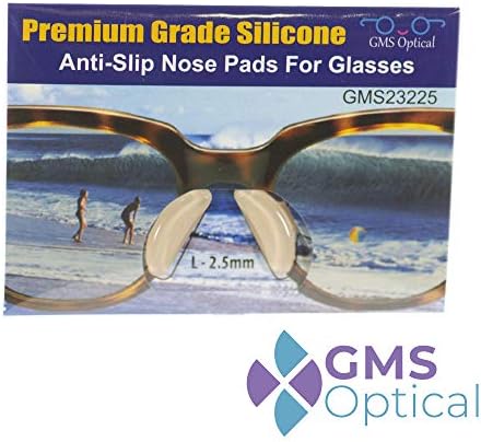Gözlük, Güneş Gözlüğü ve Göz Aşınması için GMS Optik Kelebek Yapışkanlı Silikon burunluklar-2,5 mm X 17 mm (2 Çift,