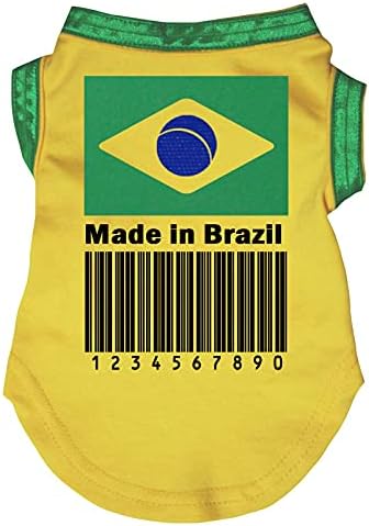 Petitebella Made in Brazil Barkod Sarı Yavru Köpek Gömleği (XXX-Büyük, Sarı)