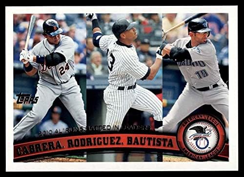 2011 Topps 306 AL RBI Liderleri Miguel Cabrera / Alex Rodriguez / Jose Bautista Detroit / New York / Toronto Kaplanları