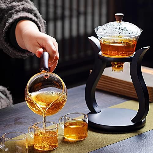 CUNHUY tembel Kungfu damla demlik, ısıya dayanıklı çay seti, yarı Otomatik cam çaydanlık Manyetik su akışı için uygun