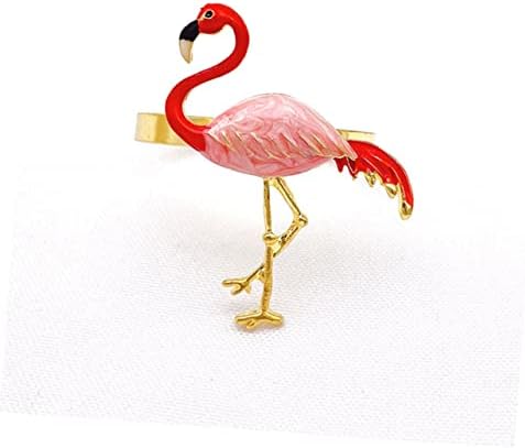 Abaodam Flamingo Peçete Toka Menora Süs Süsler Kırmızı Siyah Mutfak Masa Flamingo Peçete Tokaları Dekoratif Peçete