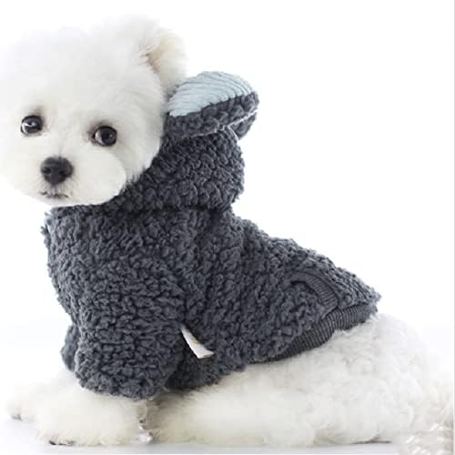 HOUKAI Köpek Giysileri Küçük Köpekler için Pet Tavşan Kadife Hoodie Kedi sıcak Pamuklu giysiler Sonbahar Kış Ceket