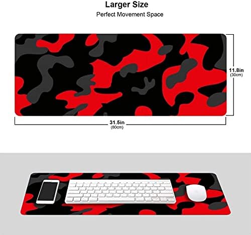 Kırmızı ve Siyah Kamuflaj Oyun Faresi XXL XL Büyük Mouse Pad Mat Uzun Genişletilmiş Mousepad masa pedi Kaymaz Kauçuk