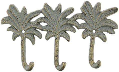 Köprü Koleksiyonu Tropikal Palmiye Ağaçları Dökme Demir Duvar Kanca Anahtar Askı Tuşları-Plaj Evi Deniz Kıyı Dekorasyon
