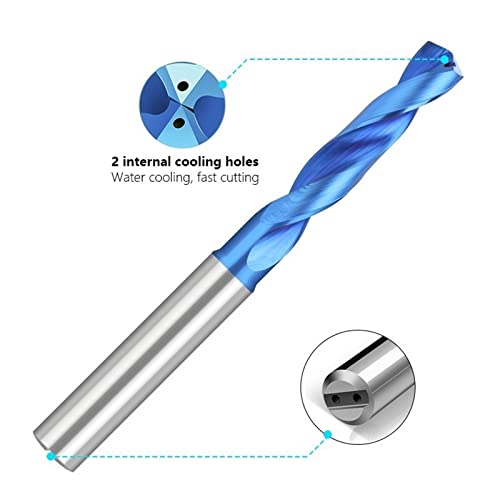 Matkap Ucu 3D Karbür Uçları 3-12mm Soğutma Matkap Spiral Büküm Matkap Ucu Mavi Kaplama Delik Matkap Metal 1 Adet (Renk