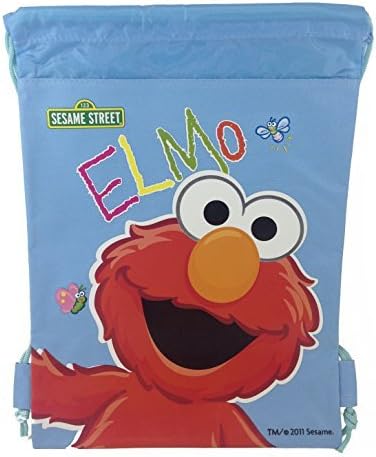 Susam Sokağı Elmo 10 X 14 büzgülü sırt çantası Ağır Naylon Tote Çanta Renk (Bebek Mavisi, Pembe)