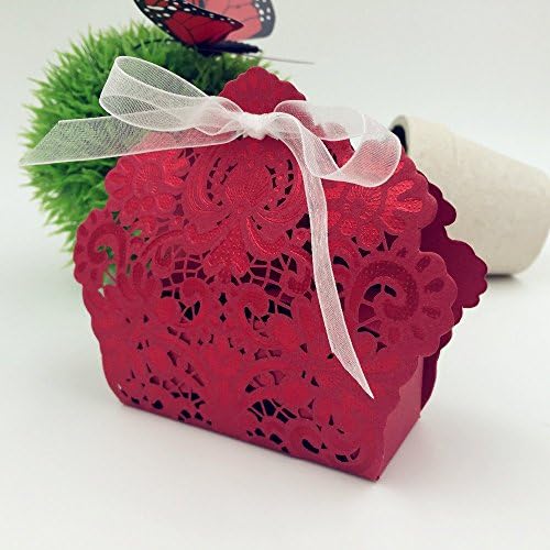 Sorive ® 50x kırmızı lazer kesim düğün iyilik kutuları düğün şeker kutusu Casamento düğün iyilik Ve hediyeler olay