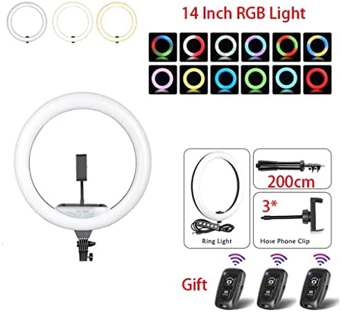 LEPSJGC RGB halka ışık ile tripod standı telefon tutucu Halka LED Lamba Canlı Video Akışı için Makyaj halka ışık Çekimi